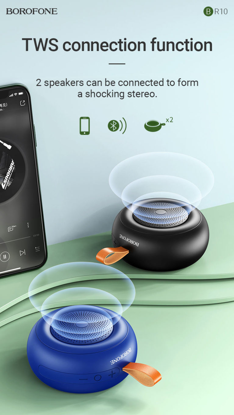 Loa Không Dây BR10 Borofone, Bluetooth 5.0, Nghe Nhạc, gọi điện, FM, h