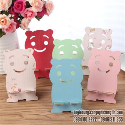 Giá đỡ điện thoại gỗ hình gấu