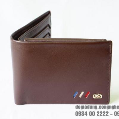 Ví Da Bò - Màu Nâu Đỏ Dáng Ngang - VB001-NDODN