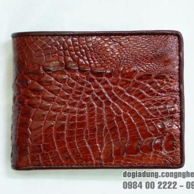 Ví Da Cá Sấu - Màu Nâu Đỏ Dáng Ngang - VCS001-NDODN