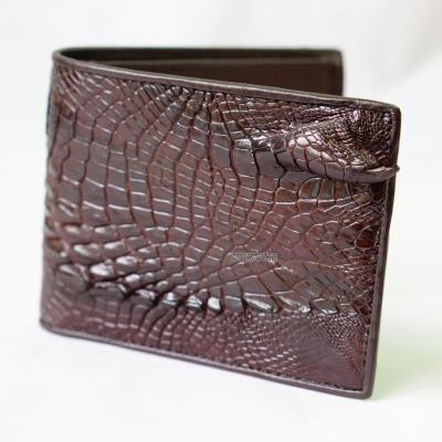 Ví Da Cá Sấu - Màu Nâu Đỏ Dáng Ngang - VCS005-NDODN