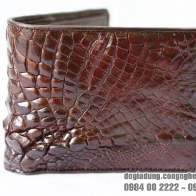 Ví Da Cá Sấu - Màu Nâu Đỏ Dáng Ngang - VCS008-NDODN