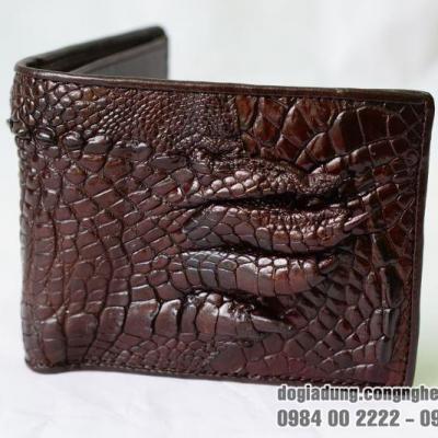 Ví Da Cá Sấu - Màu Nâu Đỏ Dáng Ngang - VCS009-NDODN