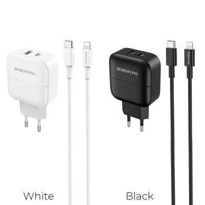 Bộ cóc cáp sạc nhanh 18W PD + QC3.0 BA46A Borofone cổng Lightning