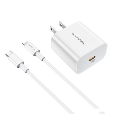 Bộ Cóc Cáp Sạc Nhanh BA38 PD3.0 18W Borofone - Cổng Type-C Ra Lightning chuẩn US