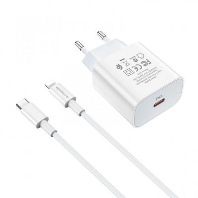 Bộ Cóc Cáp Sạc Nhanh BA38A PD3.0 18W Borofone - Cổng Type-C Ra Lightning chuẩn EU