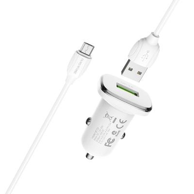Bộ Cóc Cáp Sạc Xe Hơi Borofone BZ12A QC3.0, BZ-12A Cổng Micro-1 Cổng USB
