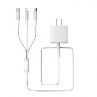 Bộ Cóc Cáp Sạc BA3 Borofone 3 in 1 - 2 Cổng USB chuẩn US