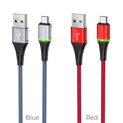 Dây cáp sạc đèn Led nhiều màu BU25 Borofone cổng Micro-USB