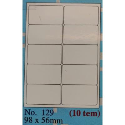 Decal A4 Tomy 129, 10 tem kt 98x56mm
