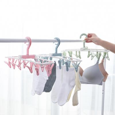 Móc Trùm Phơi Đồ Lót, Tất Vớ, Đồ Trẻ Em Nhựa, 12 Móc, Xoay 360 độ