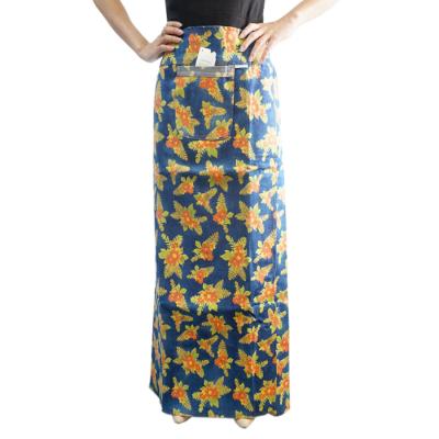 Váy Chống Nắng Xẻ Tà Chất Liệu Jean Họa Tiết