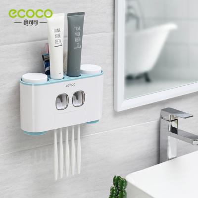 Ecoco Dụng Cụ Nặn Kem Kèm Treo Bàn Chải và Ly Cao Cấp
