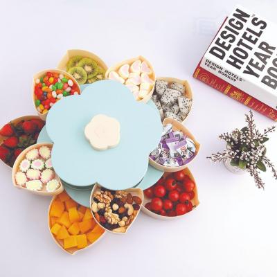 Hộp Mứt Tết Hình Hoa Mai Xoay Hai Tầng