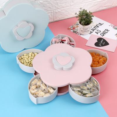 Hộp Mứt Tết Hình Hoa Mai Xoay Một Tầng Tiện Lợi