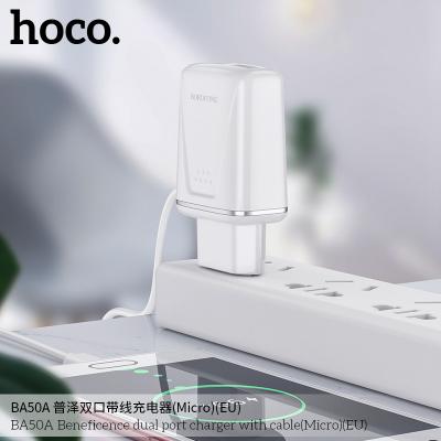 Bộ Cóc Cáp Sạc Nhanh BA50A Borofone - 2 cổng sạc - cổng Micro chuẩn EU