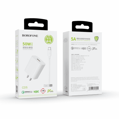 Bộ Cóc Cáp Sạc Nhanh CD5 Borofone 22.5W - 50W - Cổng Type-C
