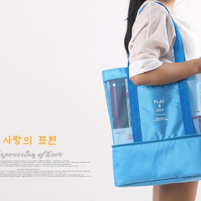 Túi lưới du lịch đi biển 2 tầng có ngăn giữ nhiệt