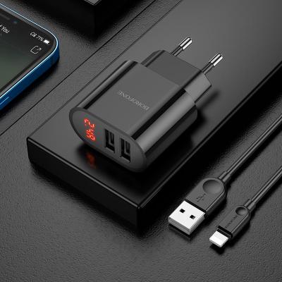 Bộ Cóc Cáp Sạc Lightning BA63A Borofone - 2 Cổng USB 12W Chuẩn EU