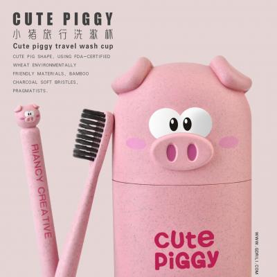 Hộp Đựng Bàn Chải Hình Heo Lúa Mạch Cute Piggy