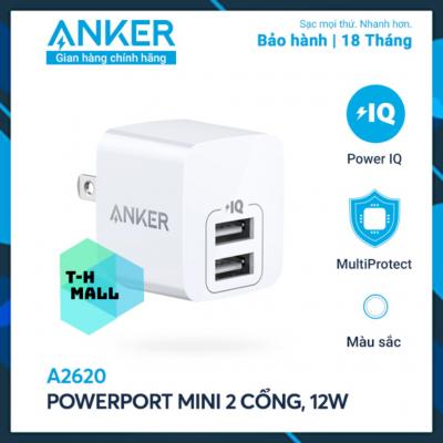 Sạc Anker 2 cổng , công suất 12w- A2620