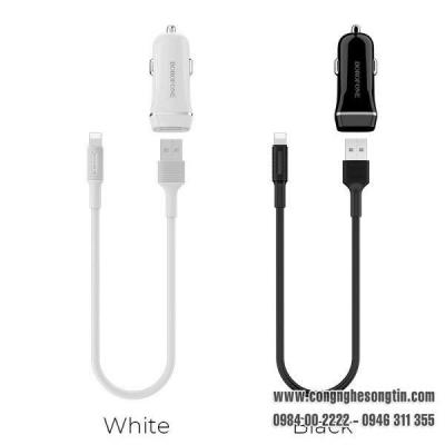 Bộ Cóc Cáp Sạc Xe Hơi BOROFONE BZ2, BZ-2 Cổng MIcro-2 Cổng USB